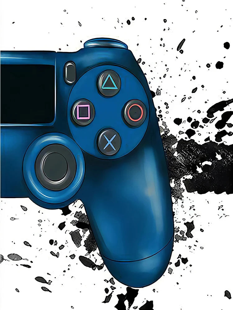 Gamepad Abstract Poster Canvas Painting Print Wall Art Picture Game Player Children'S Room Decorative Painting Boy Gift