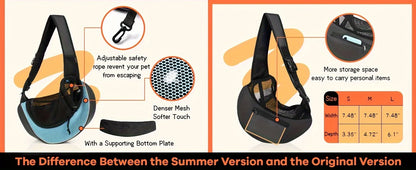 Portable Mesh Breathable Pet Shoulder Bag, Crossbody Cat and Dog Luggage, Small Chest Backpack for Travel and Walking