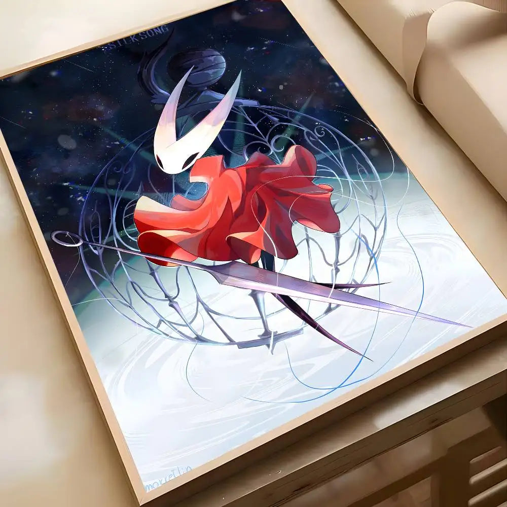 Cute Characte Game Hollow Knight Silksong-Cool Poster Canvas painting with prints Home bedroom living room decoration gift