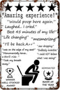 Funny Bathroom Sign；Amazing Experience Would Poop Here Again Sign Wall Decor；Jokes Mens Decor Toilet Tin