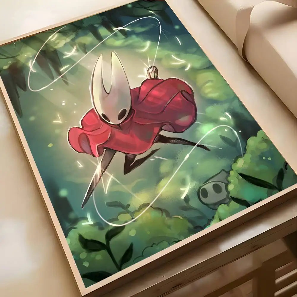 Cute Characte Game Hollow Knight Silksong-Cool Poster Canvas painting with prints Home bedroom living room decoration gift