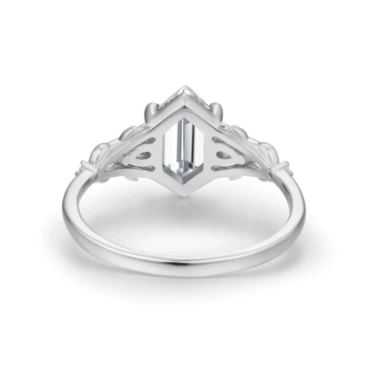 Trumium Genuine 925 Sterling Silver Hexagonal Zircon Luxury Rings For Women Flower Branch Vine Ring Wedding Fine Jewelry