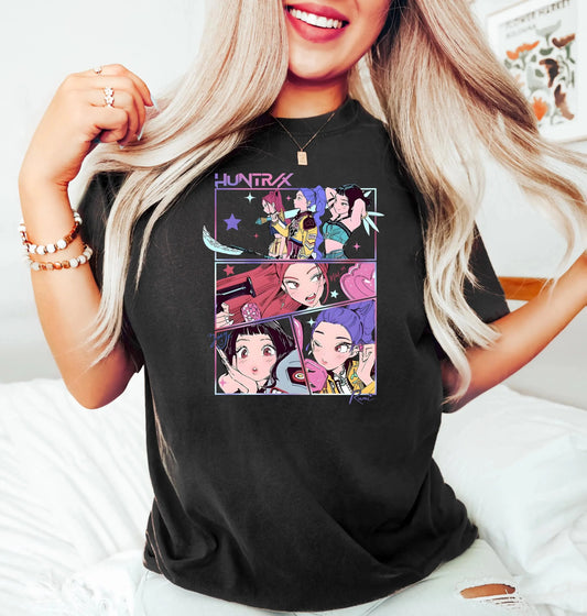 Demon Hunters Shirt Huntrix Girls T Shirt Mira Rumi Joey Shirt Demon Hunters Tee Gift for Kpop Fan Kpop Movie Shirt