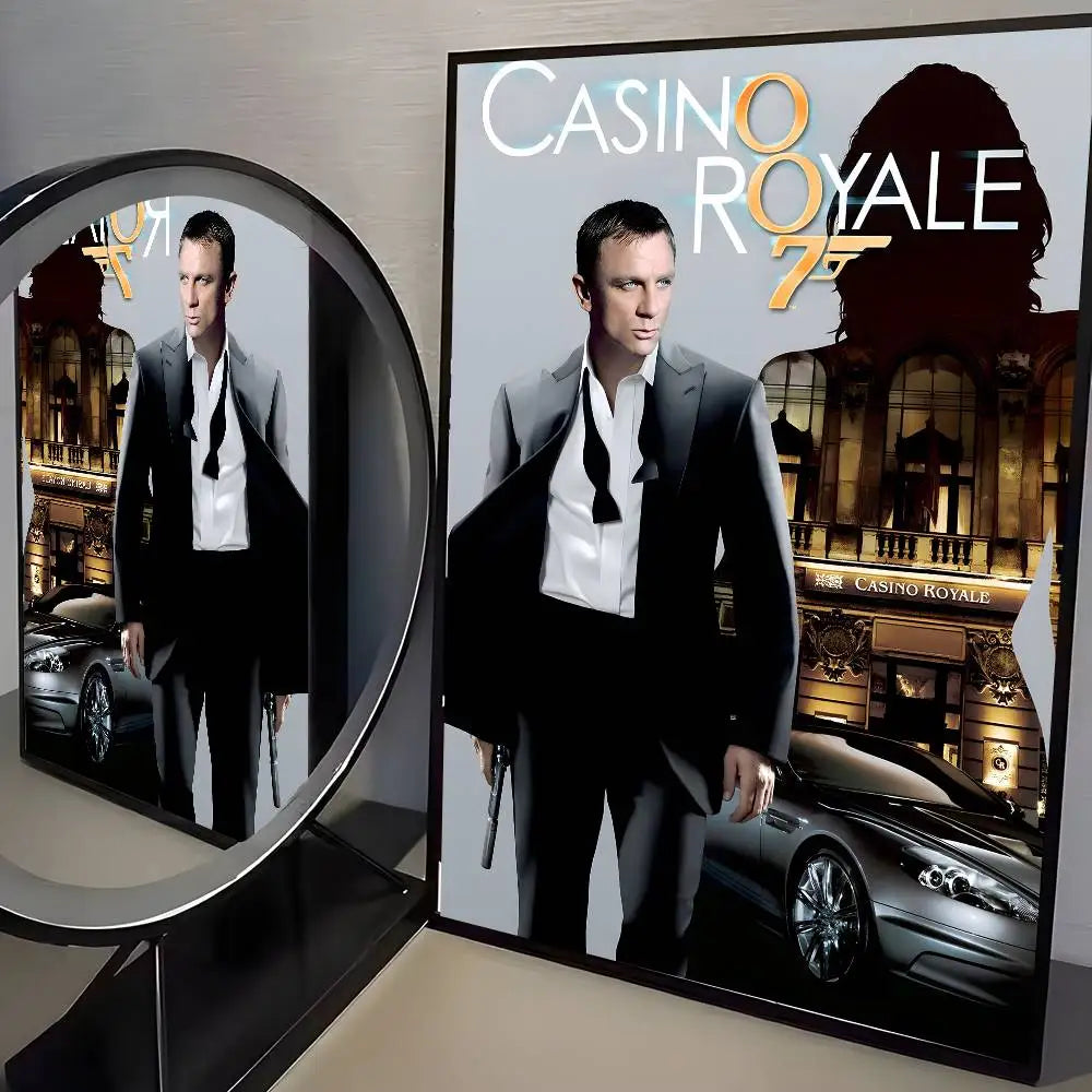 J-James Bond 007 Poster HD Art Sticky Wall Waterproof Home Living Room Bedroom Aesthetic Decoration