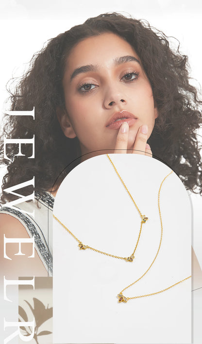 ANDYWEN 925 Sterling Silver Gold Three Zircon Queen Flower Pendant Necklace Long Choker Women Wedding Luxury FineJewelry Gift