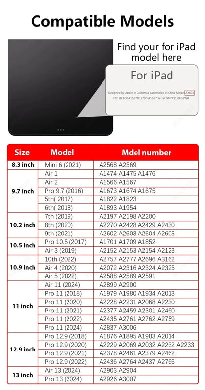 For 2025 iPad Air 11 Case 10th 11th A16 Cover For iPad Pro 11 Air 4 5 10.9 12.9 M2 M3 M4 Pro 13 10.2 7 8 9th Pencil Holder Case