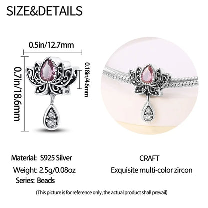 Hot Sale 925 Silver Retro Heart Shape Lotus Angel Charm Beads Fit Pandach Original DIY Bracelets Birthday Gifts Fine Jewelry