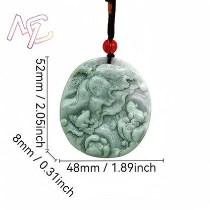 Light Green Natural Jade Flower Heart Pendant Necklace Real Jewellery Carved Gemstone Fashion Charm Amulet Gifts for Women Men