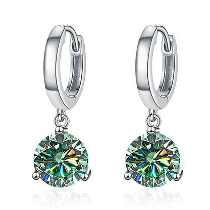 2ct Moissanite Diamond Earrings 100% S925 Sterling Sliver Orginal Drop Earring Wedding Bride Jewelry with Certificate for Women