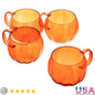 Pumpkin Shape Borosilicate Glass Mug Set 4 Pack