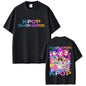 Movie KPop Demon Hunters Rumi Mira Zoey Saja Boys Derpy Tiger Double Sided Print T-shirt