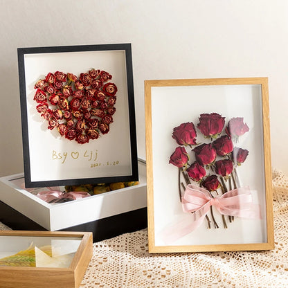 DIY 3D Dried Flower Photo Frames Specimen Stand for Home Decor Desktop Ornment Decoração Para Sala Clear Photo Frame Mini Frame
