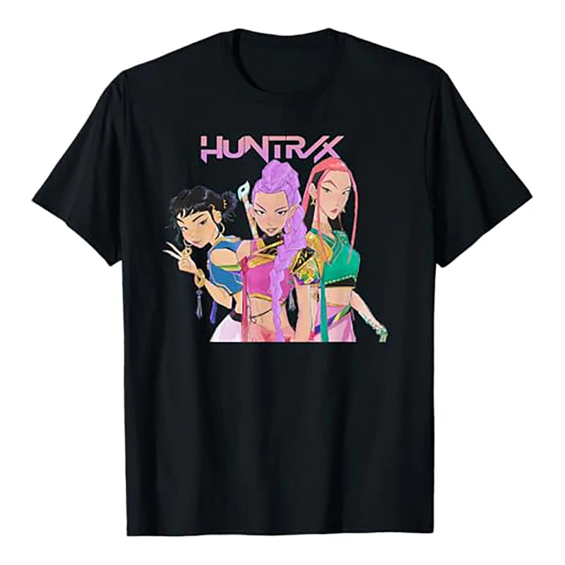 K-pop Demon Hunter Rumi Mira Zpey Movie Pattern T-Shirt Unisex Original Harajuku Style High-Quality Cotton T-Shirt Streetwear