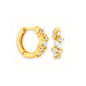 Luxury 925 Sterling Silver Ear Needle Flower Colorful Crystal Gold Earring For Women Hoop Earrings Trend Jewelry  Accessories