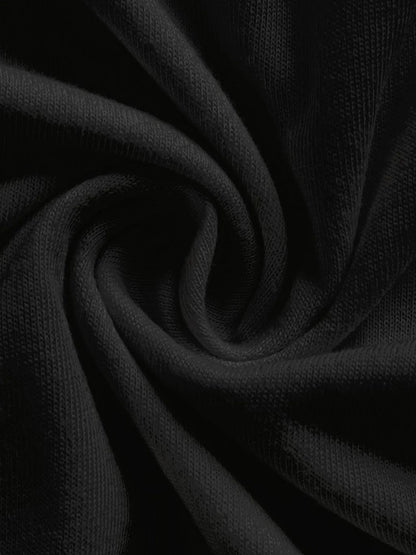 Men's Black Crew Neck T-Shirt Six Seven Graphic