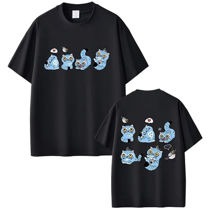 Movie KPop Demon Hunters Rumi Mira Zoey Saja Boys Derpy Tiger Double Sided Print T-shirt