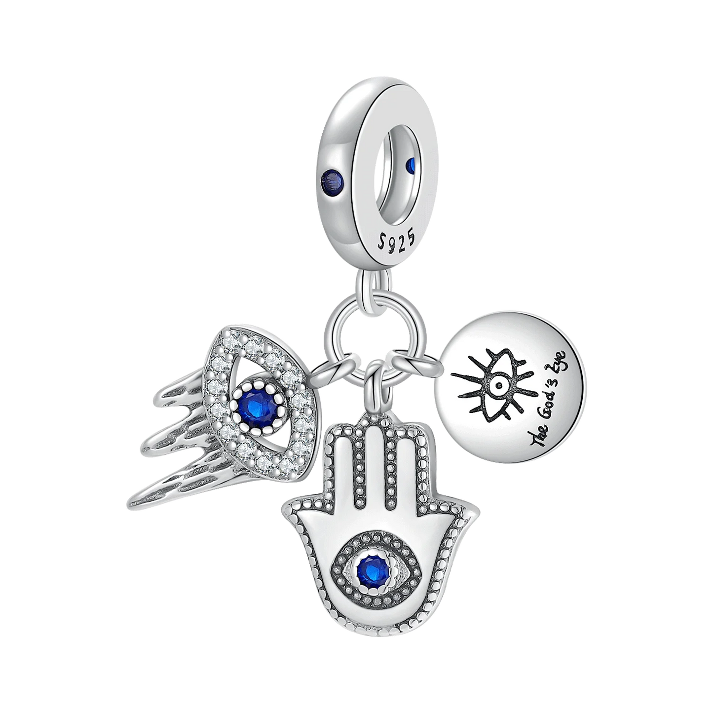 New 925 Silver Eye Palm Skull Wings Sun Pendants Charms Beads Fit Original Bracelet Accessories DIY Jewelry For Women