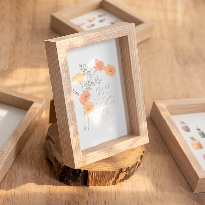 DIY 3D Dried Flower Photo Frames Specimen Stand for Home Decor Desktop Ornment Decoração Para Sala Clear Photo Frame Mini Frame