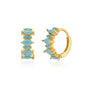 Luxury 925 Sterling Silver Ear Needle Flower Colorful Crystal Gold Earring For Women Hoop Earrings Trend Jewelry  Accessories