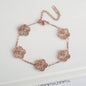 Classic Luxury Stainless Steel Bracelet Ladies Adjustable Five Flower Bracelets for Women New Fashion Party Jewelry Gifts Clover