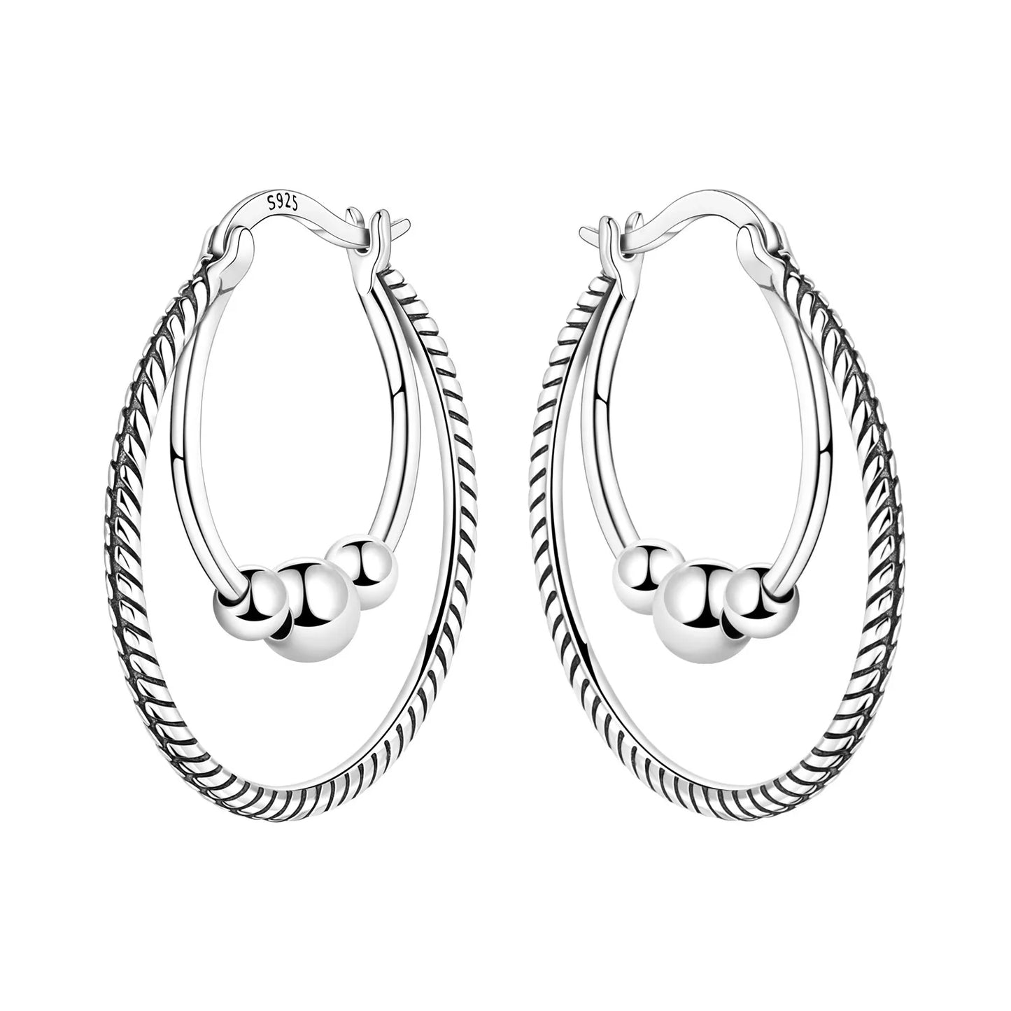 CYMYSS 2025 New 925 Sterling Silver Classic Hollow-out Versatile Hoop Earrings for Women Fine Jewelry Ideal Birthday Party Gifts