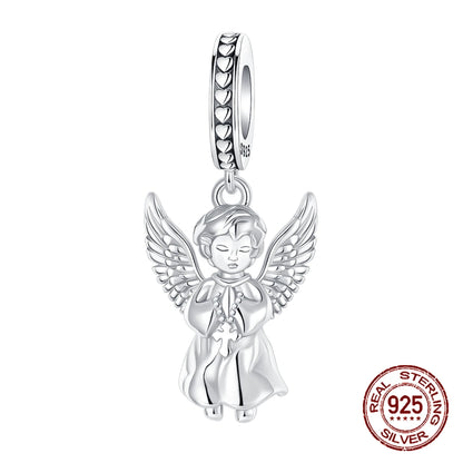 Fit 925 Original Bracelets Zircon Skeleton Angel Celtic Knot Trinity Knot 925 Silver Charms Beads DIY Birthday Jewelry Gift
