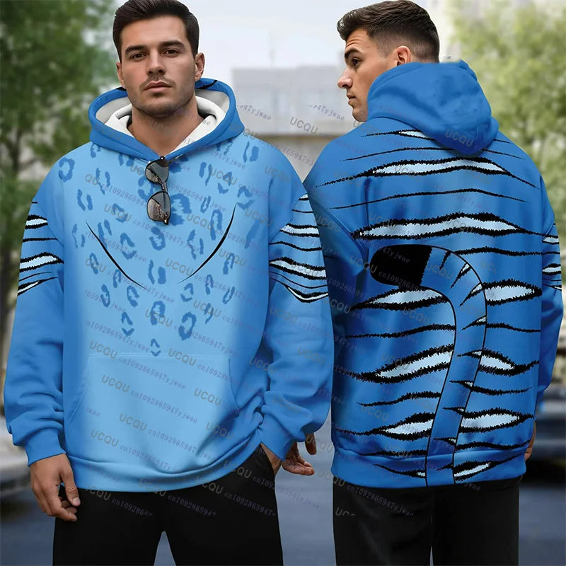 KPop Demon Hunters Hoodie For Men Halloween the Tiger Outfit Cosplay Pullover Hoodie