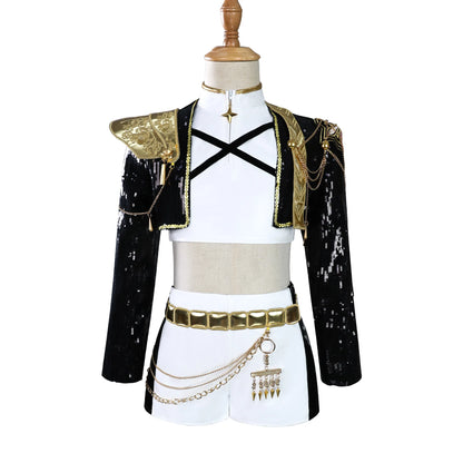 Kids Rumi Cosplay Costume Kpop Demons Children Disguise Halloween Carnival Party Clothing