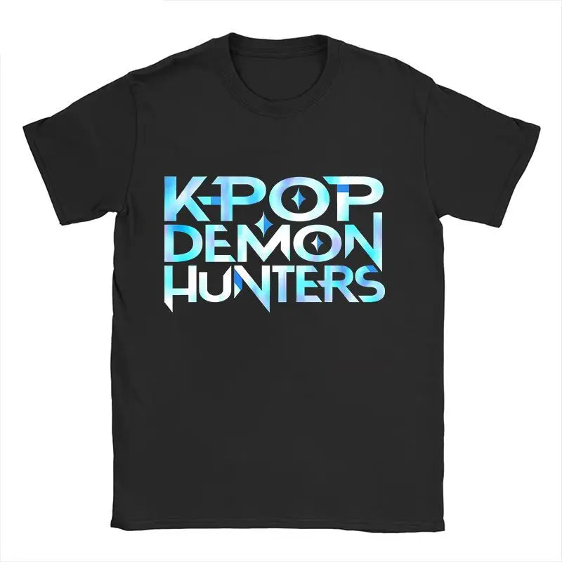 Men's T-shirt New American Harajuku Style K-pop Demon Hunter Tiger and Bird Demon Hunter Tiger Print T-shirt streetwear Unisex