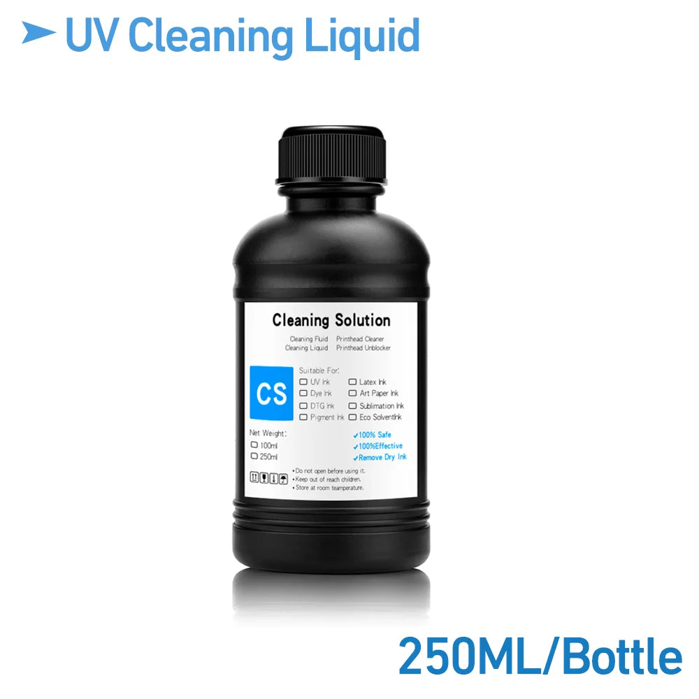 500ML/Bottle UV Cleaning Liquid Precoating Additive Viscosity For Epson R290 R330 L800 1390 1400 For All UV Inkjet Printhead