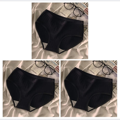 3PCS/Set Panties For Woman Underwear Solid Color Soft Cotton Briefs Girls Underpants