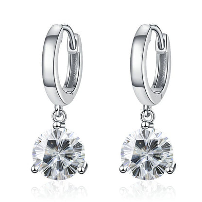 2ct Moissanite Diamond Earrings 100% S925 Sterling Sliver Orginal Drop Earring Wedding Bride Jewelry with Certificate for Women