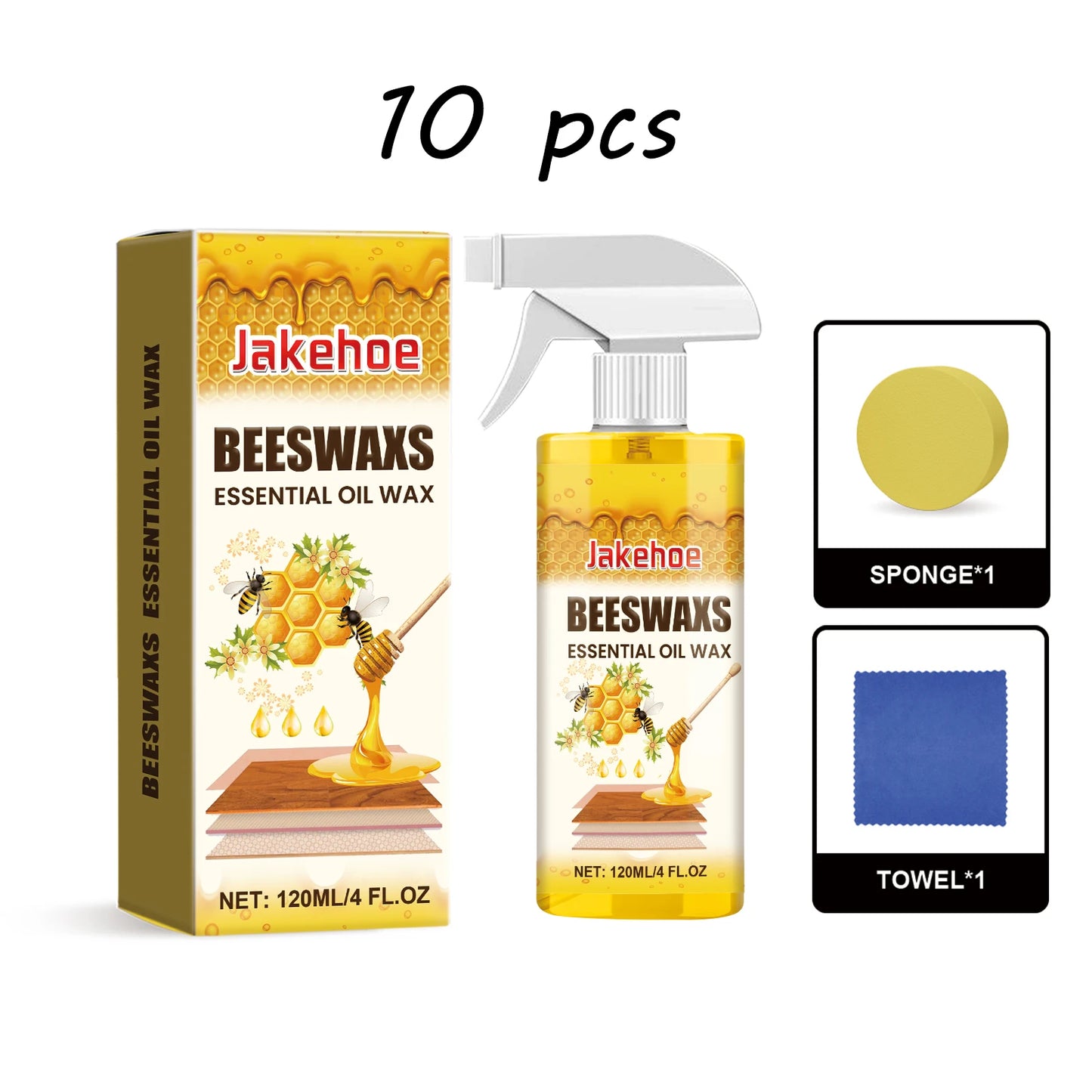 Jakehoe Beeswax Wood Polishing Spray Anti-cracked Nourishing Restoring Gloss Fresh Scent Maintainence Furniture Spray