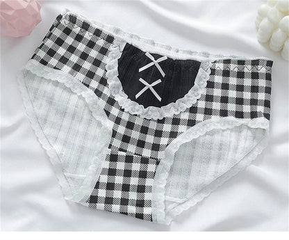 3PCS/set Cotton Bar Girl Panties Butterfly Sexy Design Unique Mid Waist Women Briefs Breathable Girls Underwear Soft Lingerie