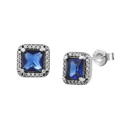 European New S925 Silver Zircon Heart-ShapedColored Earrings Suitable For Women's Holiday Exquisite Charm Jewelry Gifts