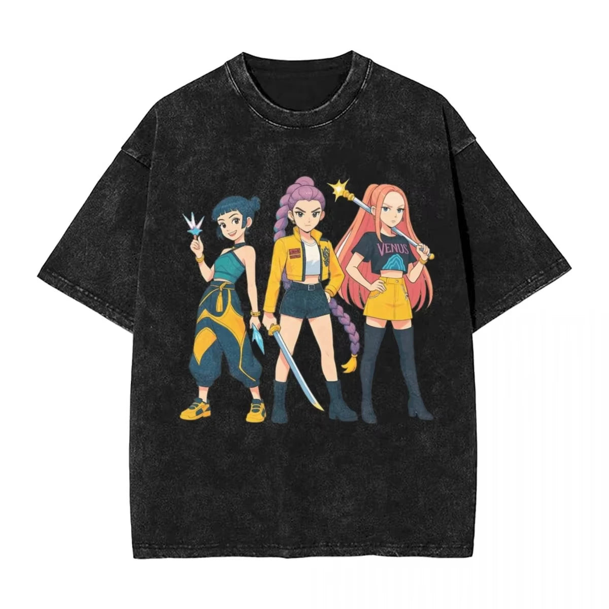 Oversized Washed T-Shirt My Little Soda Pop Saja Boys KPop Demon Hunters