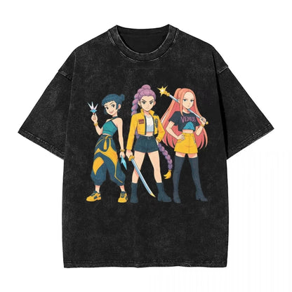 Oversized Washed T-Shirt My Little Soda Pop Saja Boys KPop Demon Hunters