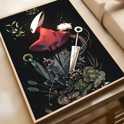 Cute Characte Game Hollow Knight Silksong-Cool Poster Canvas painting with prints Home bedroom living room decoration gift