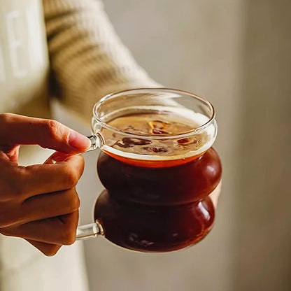 High Borosilicate Glass Coffee Cup Transparent Milk Mug Heat Resistant Breakfast Oatmeal Cup Party Juice Tea Cups