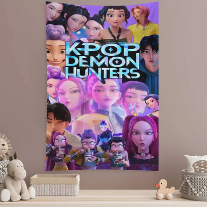 Huntrix KPop Demon Hunters Tapestry Wall Decor, 40''x60''