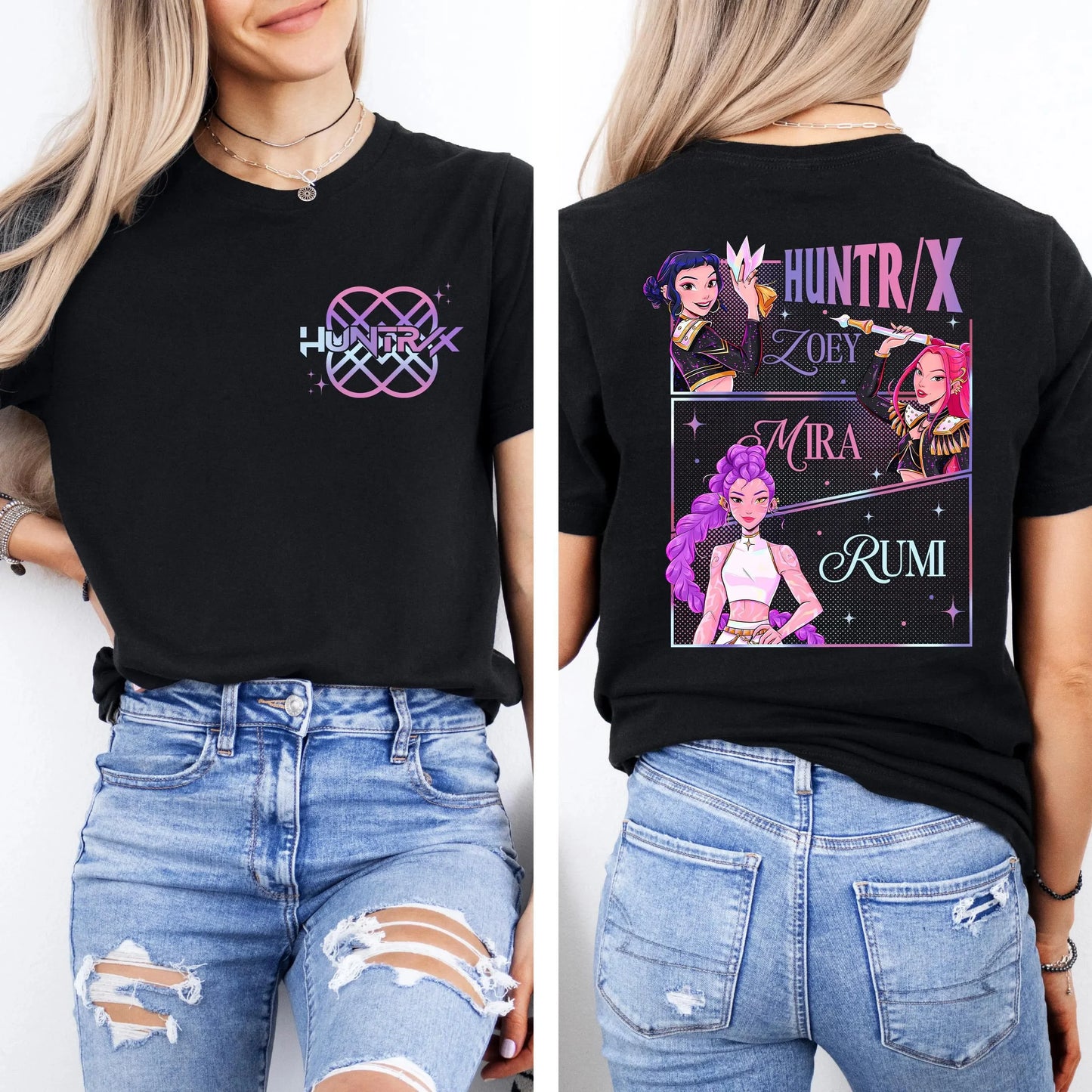 Huntrix T Shirt Kpop Demon Hunter Shirt Huntrix Shirt Mira Rumi Joey Shirt Demon Hunter Merch Gift for Kpop Fan Kpop Movie Shirt