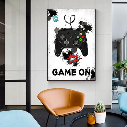 Gamepad Abstract Poster Canvas Painting Print Wall Art Picture Game Player Children'S Room Decorative Painting Boy Gift