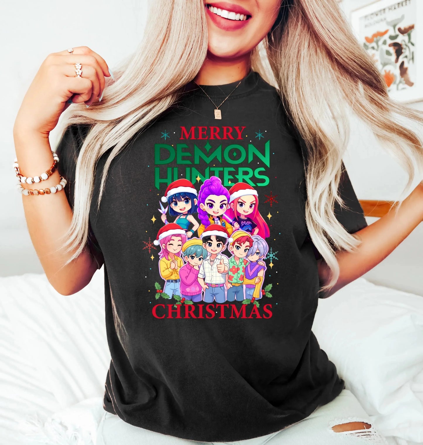 Halloween Kpop Demon Hunters T Shirt Halloween Huntrix Anime Idols Comfort Color Unisex Youth Shirt Kpop Movie Fan Shirt