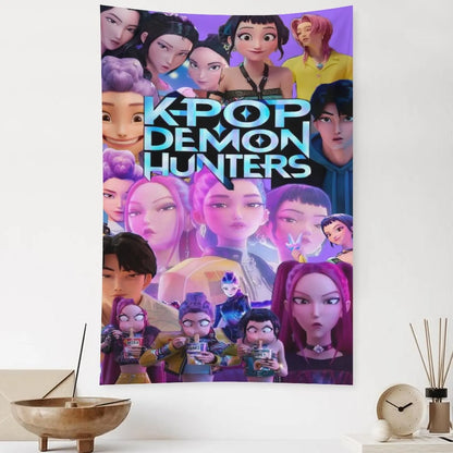 Huntrix KPop Demon Hunters Tapestry Wall Decor, 40''x60''