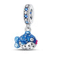 Blue Series 925 Sterling Silver Turtle,Whale & Seahorse Dangle Charm Fits Bracelet Kids Ocean Jewelry Accessories