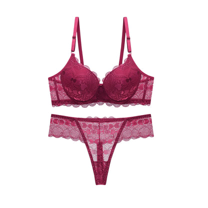 Women s Floral Lace Lingerie Set Sheer Mesh Seductive Babydoll Push up Bra and Panty 2 Pcs Set with Garter Belt