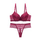 Women s Floral Lace Lingerie Set Sheer Mesh Seductive Babydoll Push up Bra and Panty 2 Pcs Set with Garter Belt