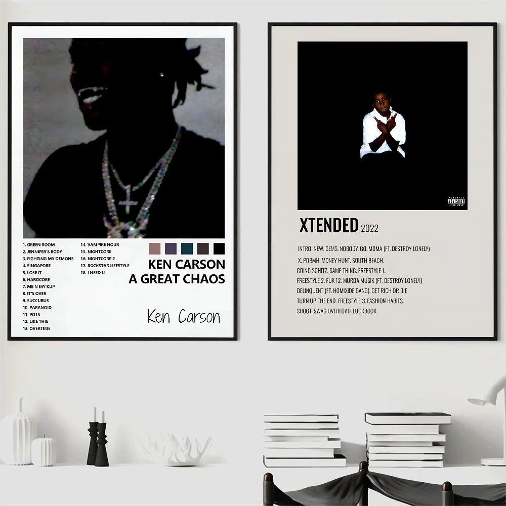 Pop Singer Ken Carson A Great Chaos Poster Poster Paper Print Home Living Room Bedroom Entrance Bar Cafe Art Painting Decoration