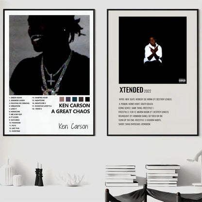 Pop Singer Ken Carson A Great Chaos Poster Poster Paper Print Home Living Room Bedroom Entrance Bar Cafe Art Painting Decoration
