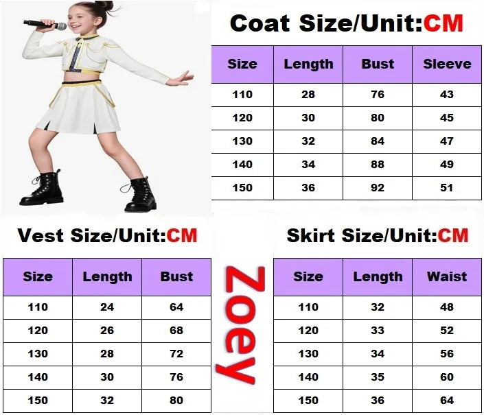 Kids K-Pop Demon Hunters Zoey Rumi Mira Costume Cosplay
